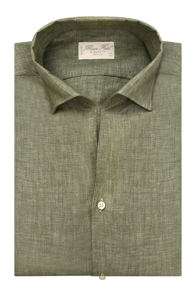 Chemise Andro en lin col une pièce – 100 % lin homme | Bruce Field