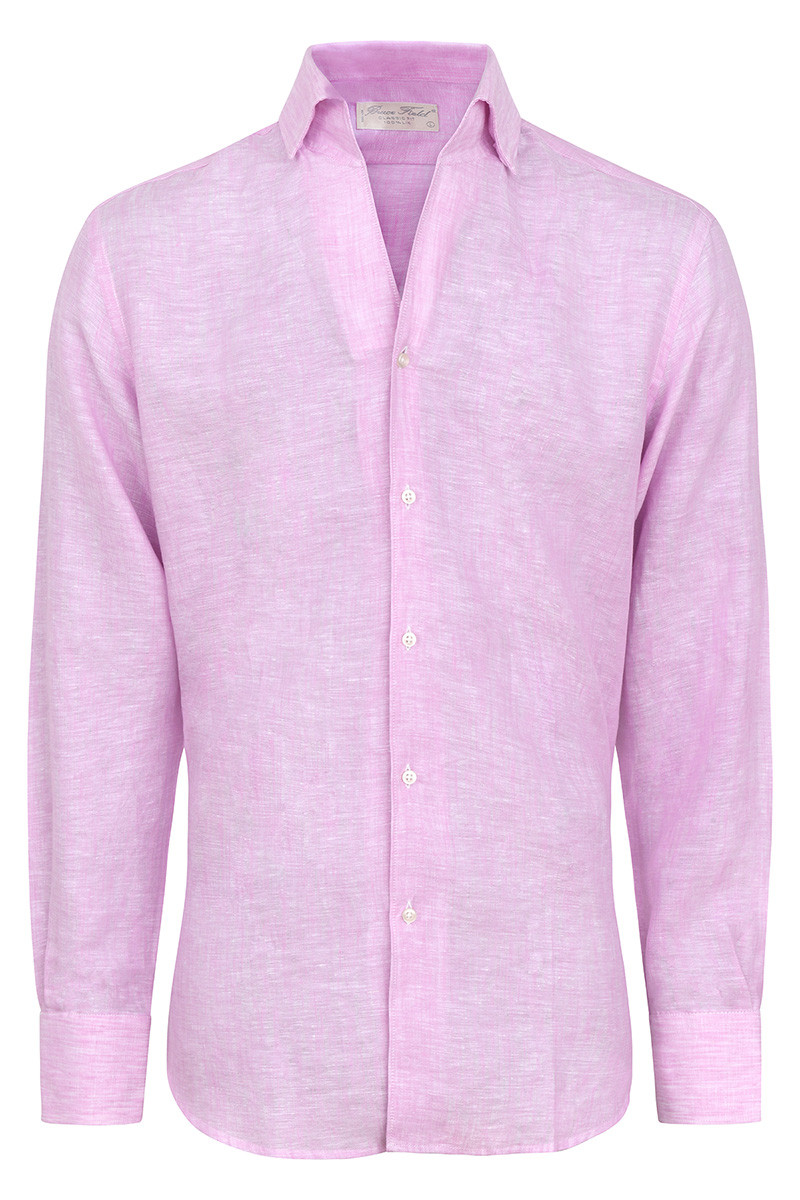 Chemise Andro en lin col une pièce – 100 % lin homme | Bruce Field