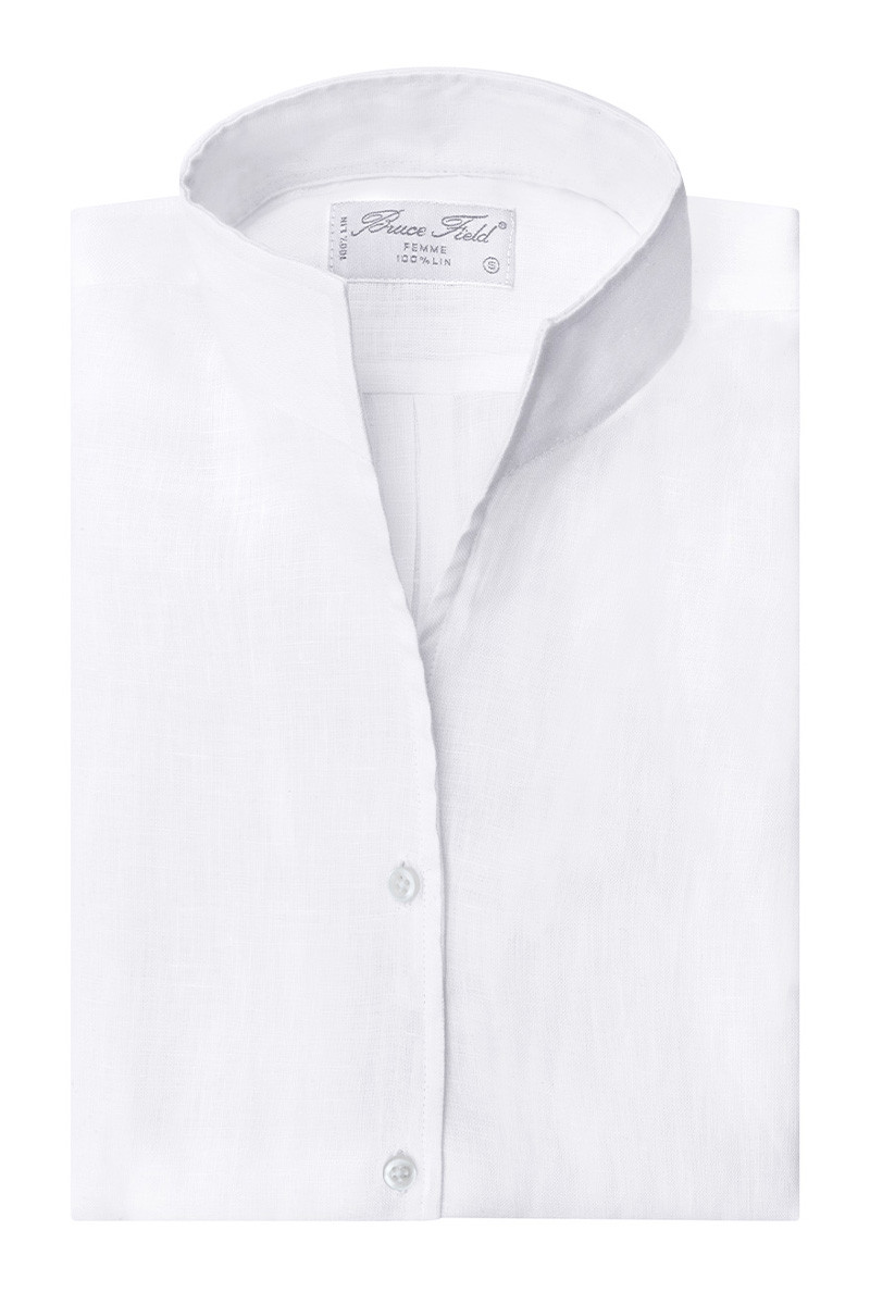 Chemisier Cynthia col montant en pure Lin | Bruce Field