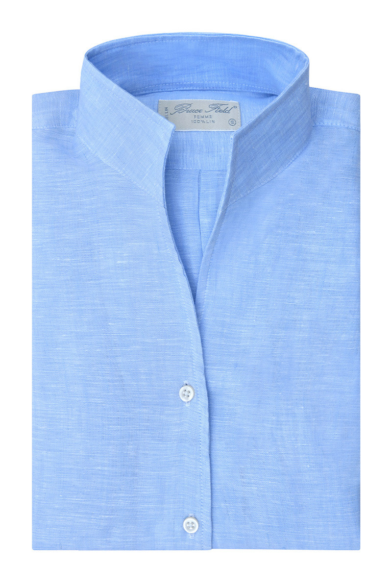 Chemisier Cynthia col montant en pure Lin | Bruce Field
