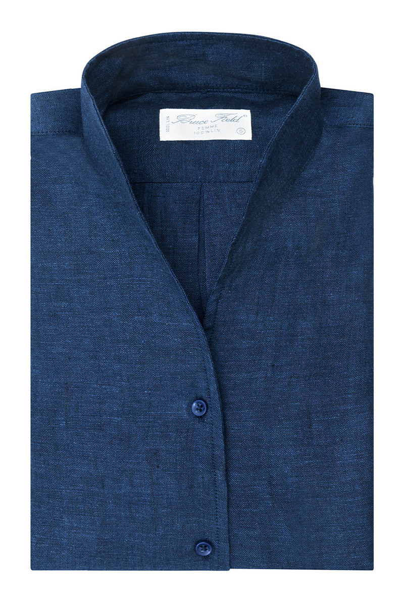 Chemisier Cynthia col montant en pure Lin | Bruce Field