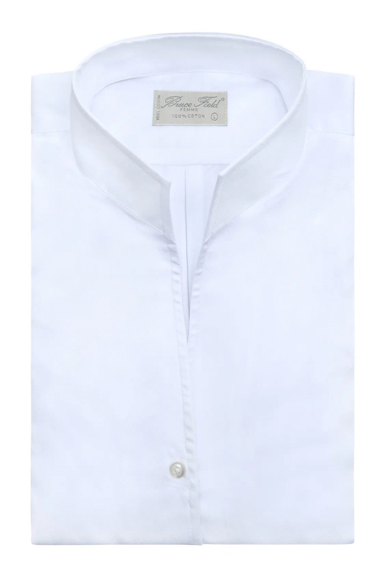 Chemisier Cynthia col montant en pure coton