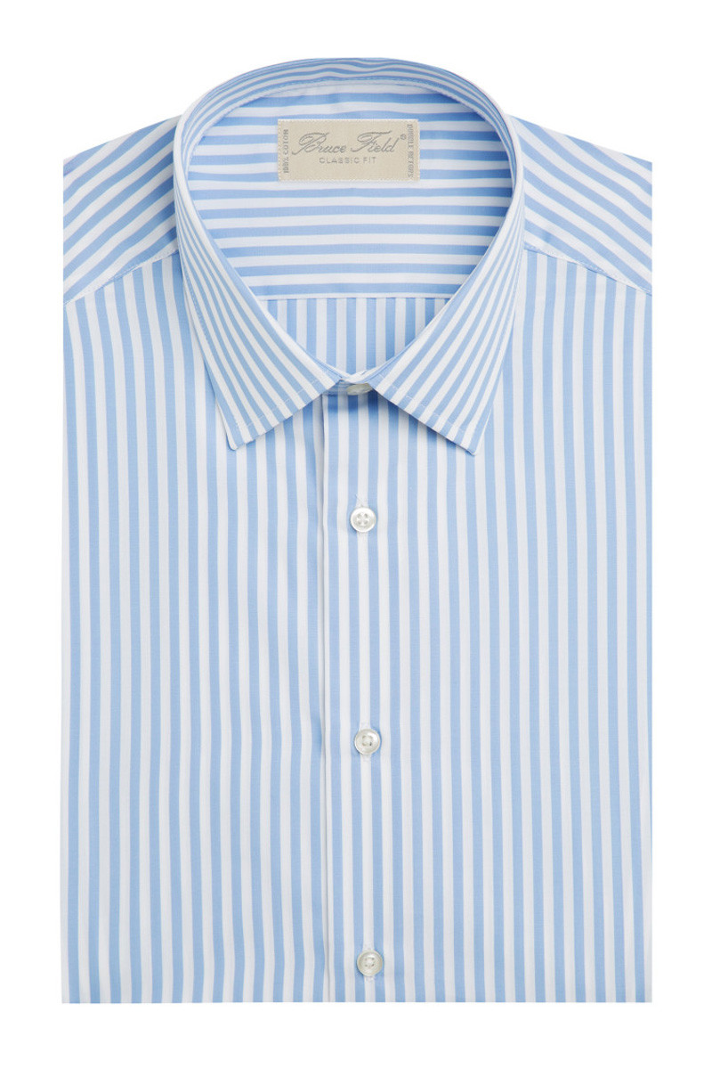 Chemise coupe classique pur coton à larges rayures