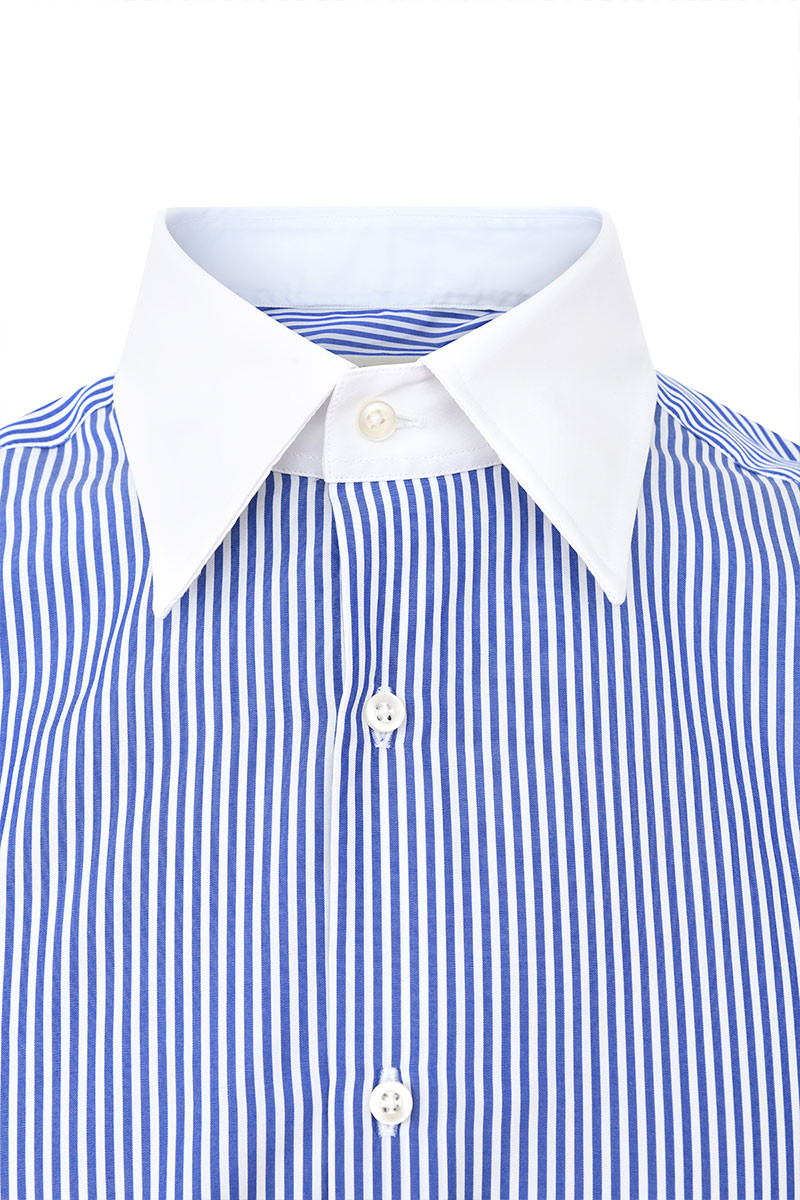 Chemise Arnaud Lorient col italien allongé bicolore