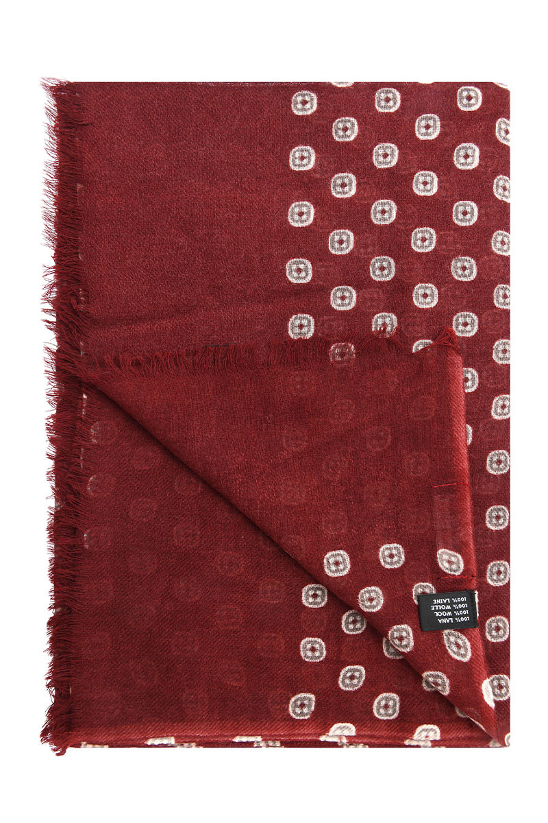Écharpe mixte en pure laine à motifs imprimés | Bruce Field