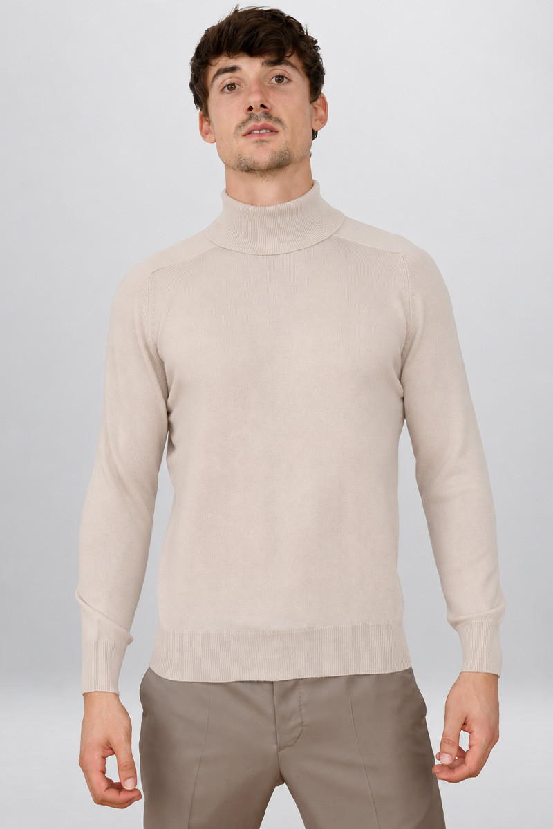 Pull laine cachemire col roulé GG12