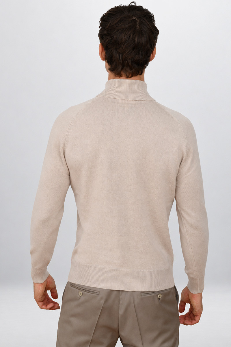 Pull laine cachemire col roulé GG12