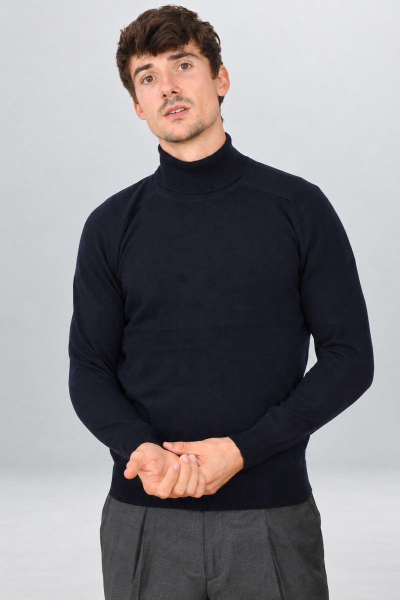 Pull laine cachemire col roulé GG12