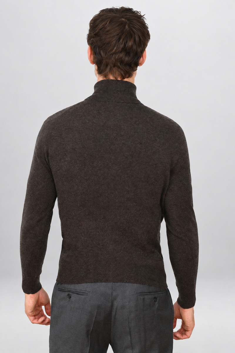 Pull laine cachemire col roulé GG12