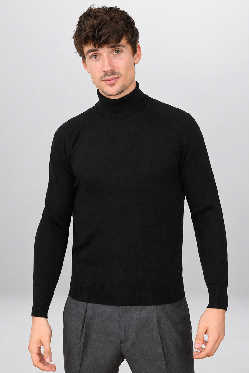 Pull laine cachemire col roulé GG12