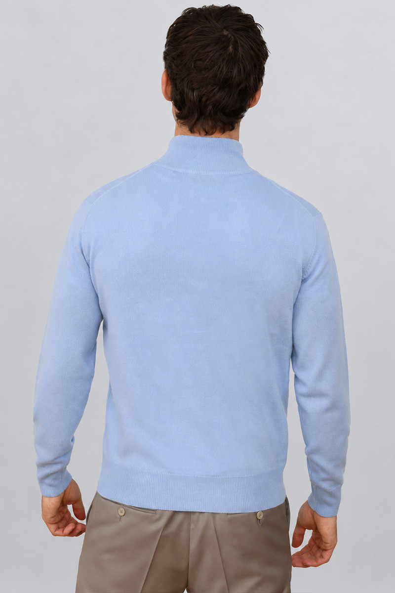 Pull zippé homme laine et cachemire Milo Bicolore | Bruce Field