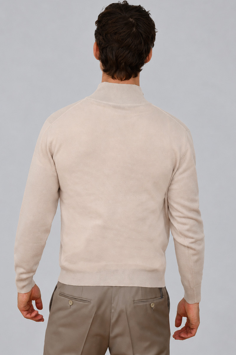 Pull zippé homme laine et cachemire Milo Bicolore | Bruce Field