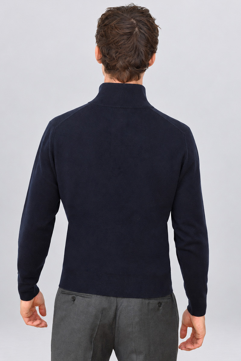 Pull zippé homme laine et cachemire Milo Bicolore | Bruce Field