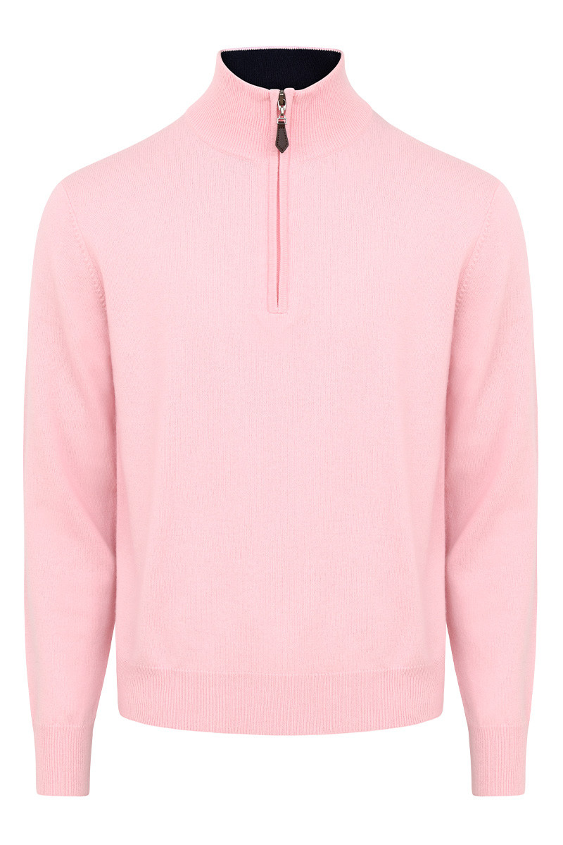 Polo Zippe laine et cachemire homme Bicolore