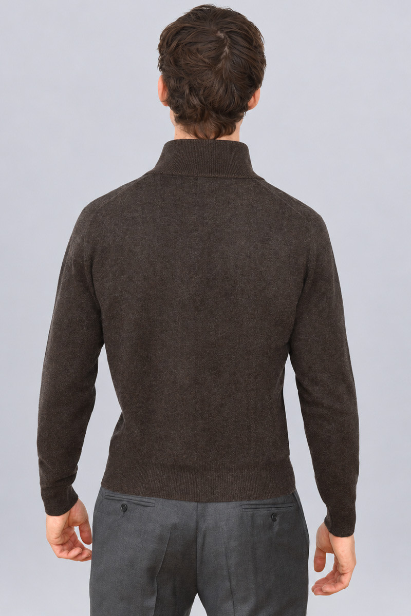 Pull zippé homme laine et cachemire Milo Bicolore | Bruce Field