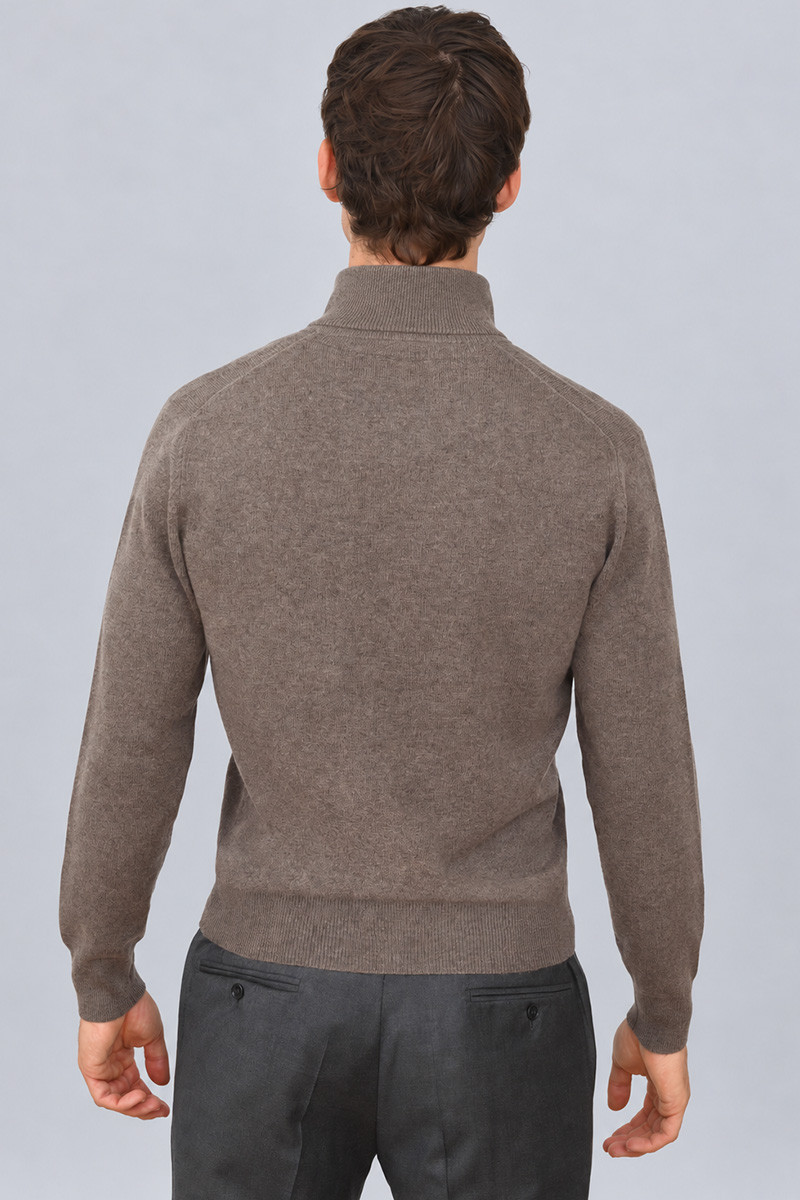 Pull zippé homme laine et cachemire Milo Bicolore | Bruce Field