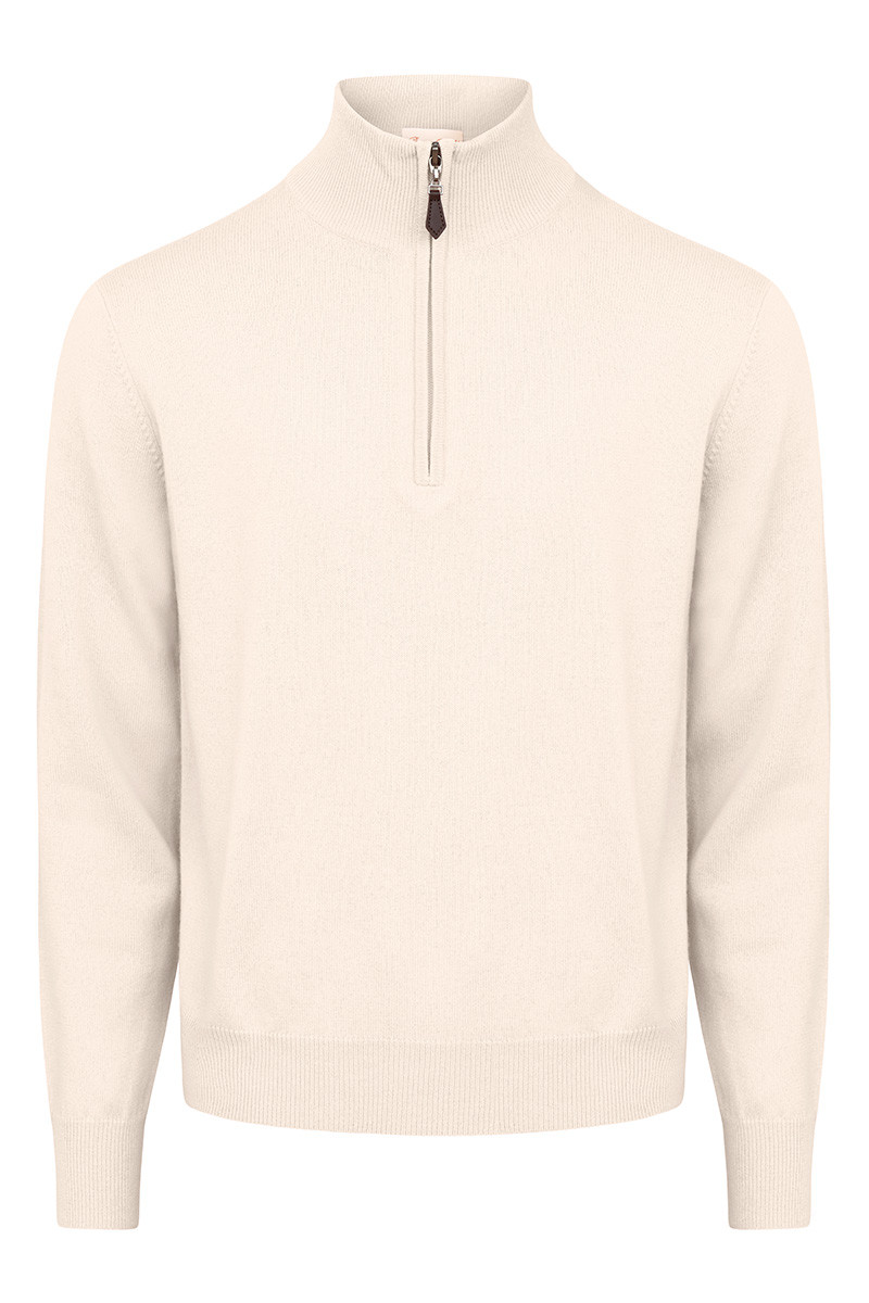 Pull Milo zippé homme en laine fine et cachemire | Bruce Field