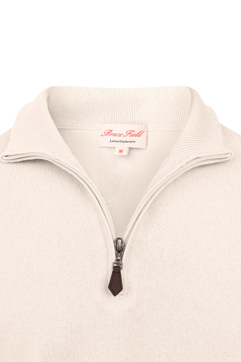 Pull Milo zippé homme en laine fine et cachemire | Bruce Field