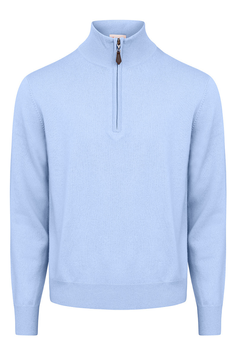 Pull Milo zippé homme en laine fine et cachemire | Bruce Field