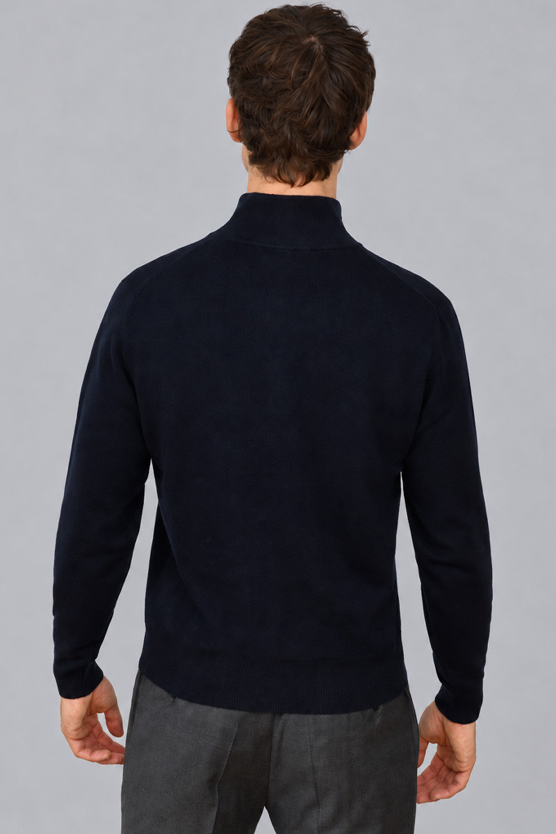 Pull Milo zippé homme en laine fine et cachemire | Bruce Field