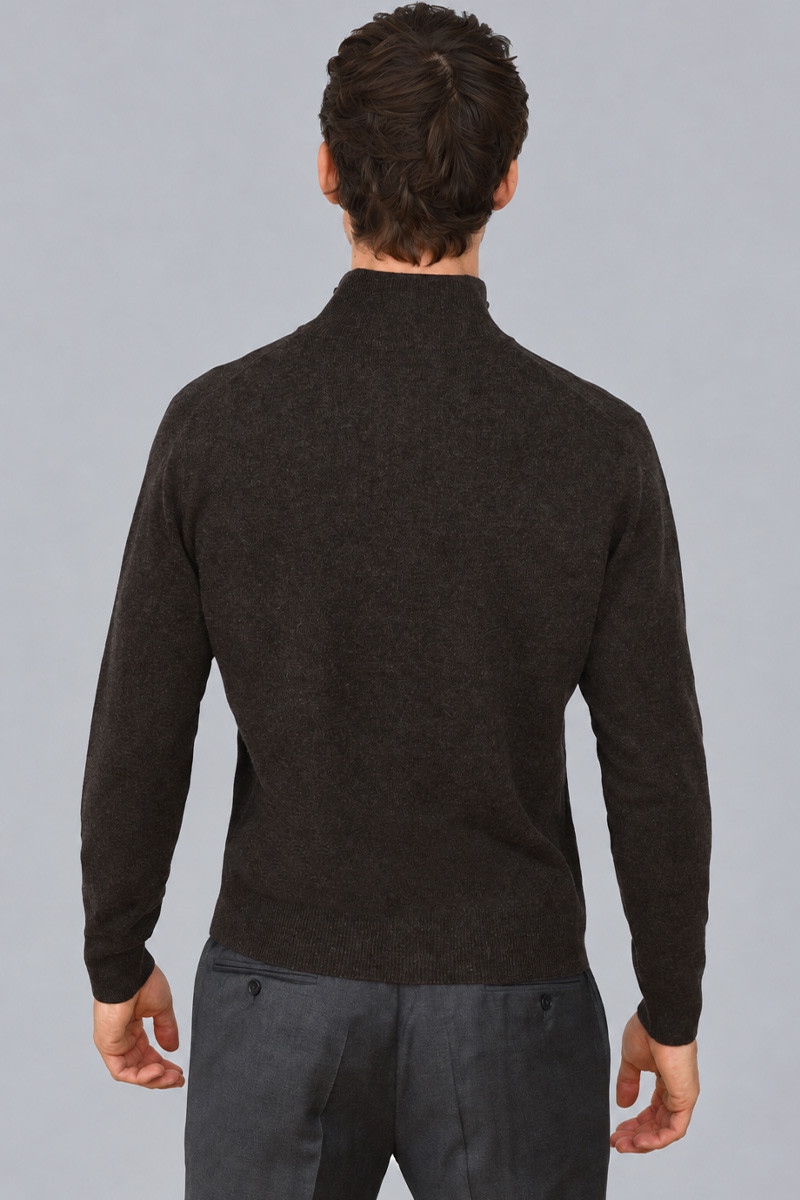 Pull Milo zippé homme en laine fine et cachemire | Bruce Field