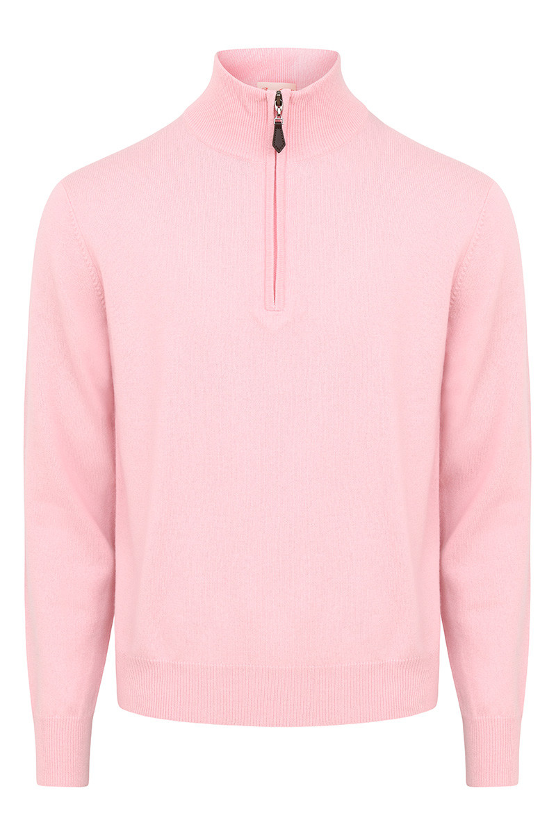 Pull Milo zippé homme en laine fine et cachemire | Bruce Field