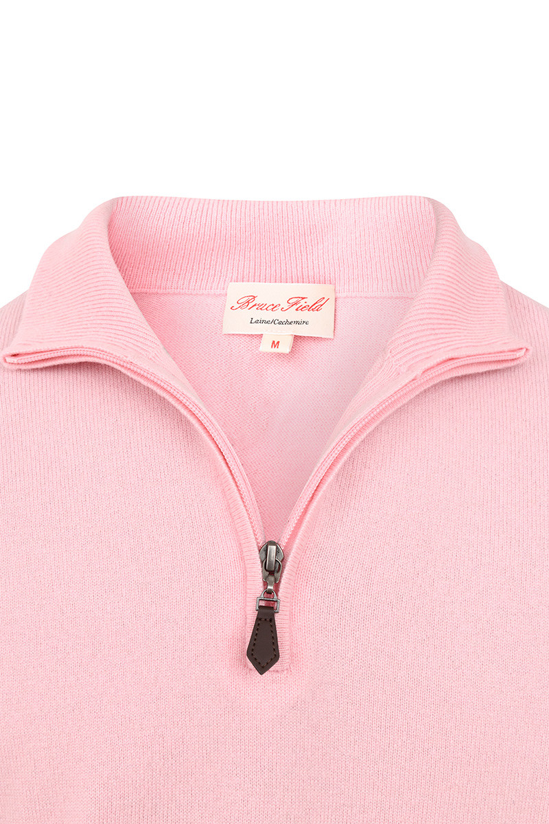 Pull Milo zippé homme en laine fine et cachemire | Bruce Field