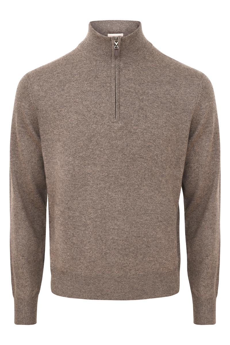 Pull Milo zippé homme en laine fine et cachemire | Bruce Field