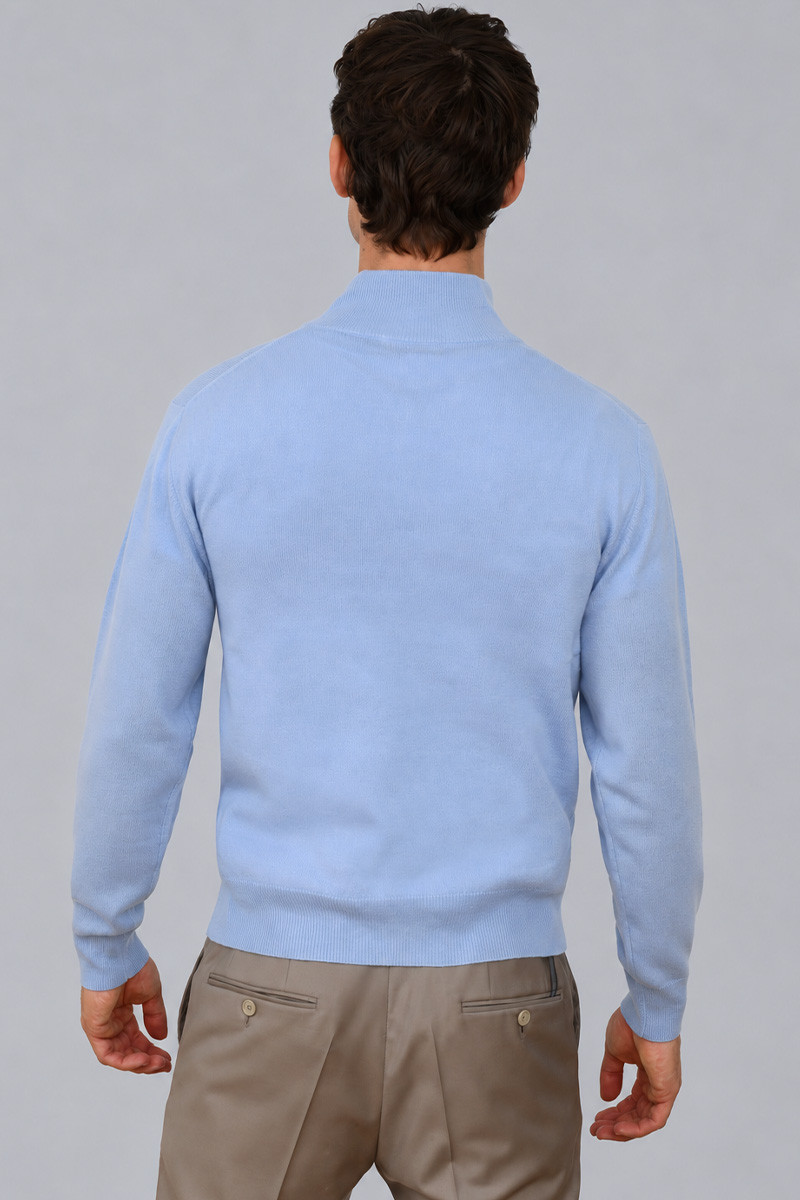 Pull Milo zippé homme en laine fine et cachemire | Bruce Field