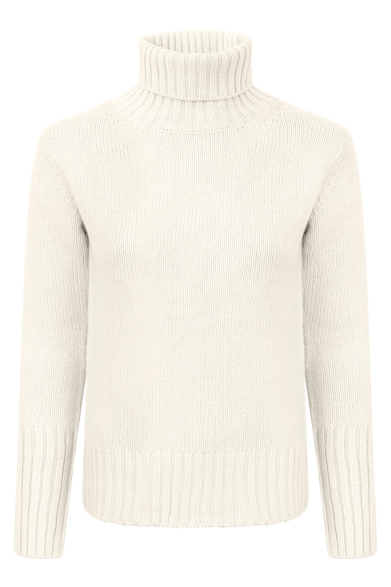 Pull femme col roulé en pure cachemire épais jauge 3