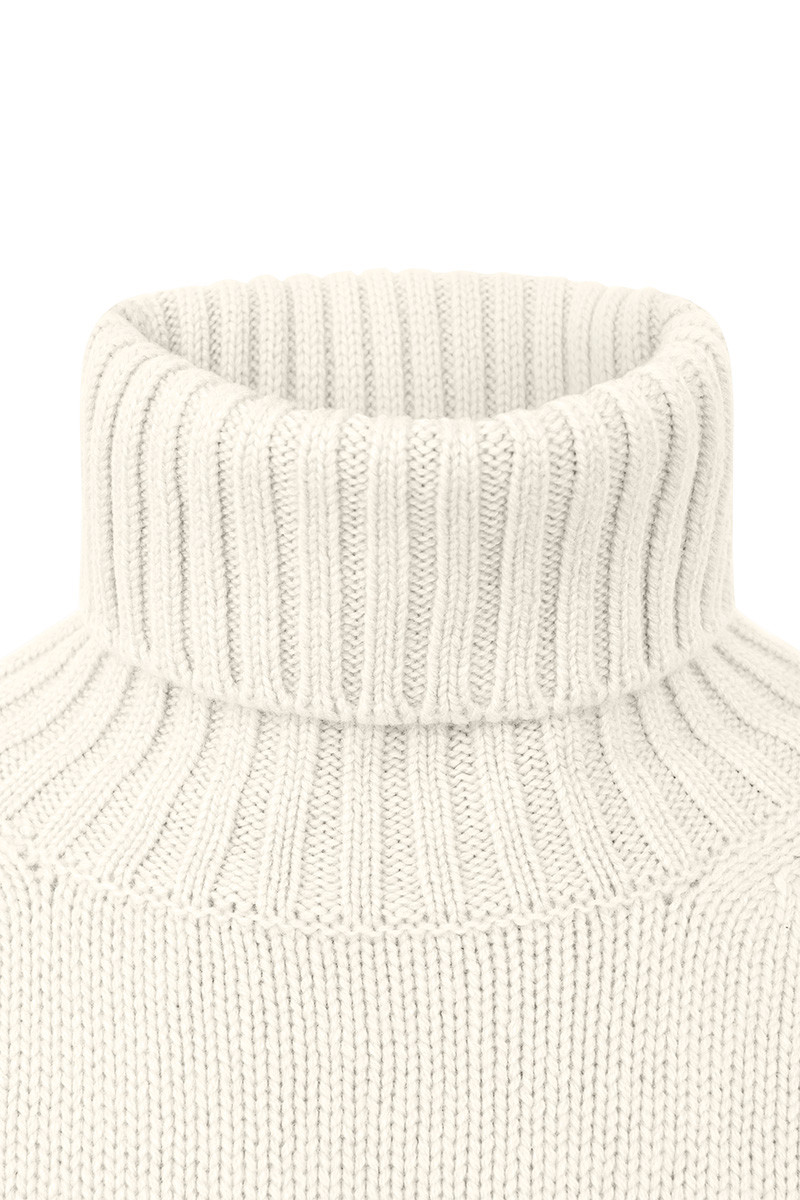 Pull femme col roulé en pure cachemire épais jauge 3