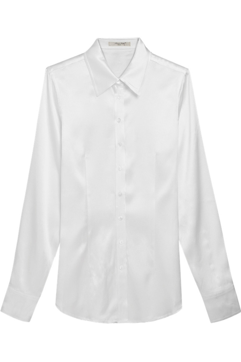 Chemisier cintré satin pure soie