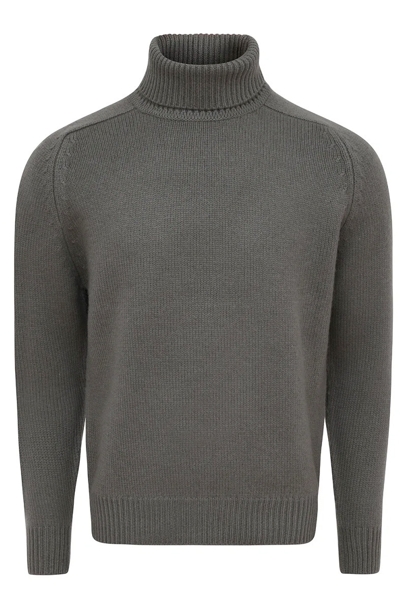 Pull homme col roulé en pure cachemire épais jauge 3 Marco
