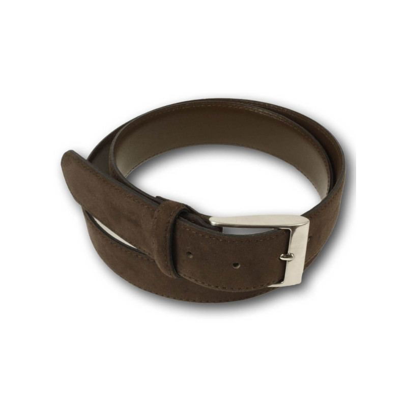 Ceinture homme en daim marron