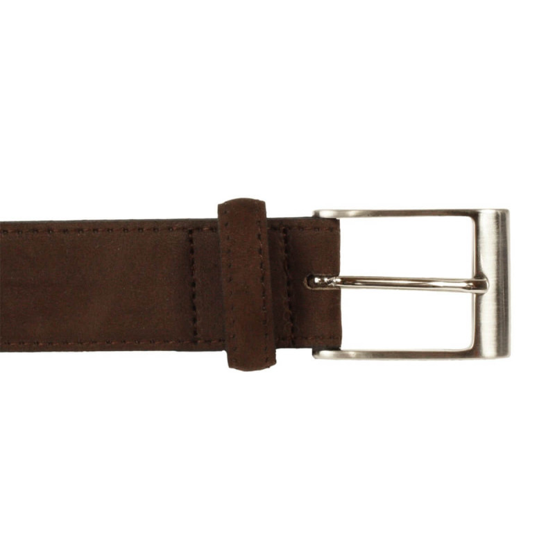 Ceinture homme en daim marron